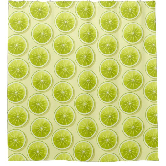 Rideaux De Douche Tranches de chaux sur Jaune clair (Devant)
