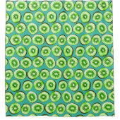 Rideaux De Douche Tranches Kiwi sur turquoise (Devant)