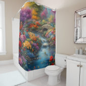 Rideaux De Douche "Tranquil Brook and Stone Bridge" (En situation)