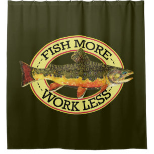 Rideaux De Douche Travailler moins - Poisson plus