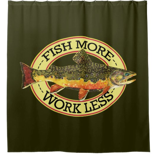 Rideaux De Douche Travailler moins - Poisson plus (Devant)