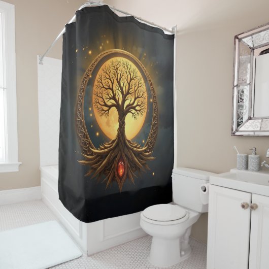 Rideaux De Douche Tree of Life – Moonlit Enlightenment (En situation)