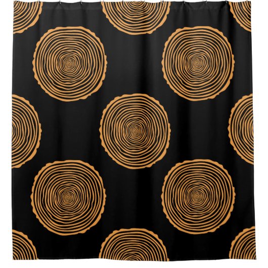 Rideaux De Douche Tree Rings Seamless Pattern. Saw cut tree trunk ba (Devant)