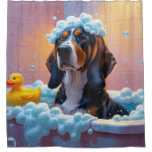 Rideaux De Douche Treeing Walker Coonhound Déguenillé Endormi Mignon (Devant)