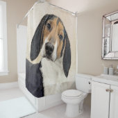 Rideaux De Douche Treeing Walker Coonhound Peinture - Art original (En situation)