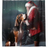 Rideaux De Douche Treeing Walker Coonhound Père Noël Noël (Devant)
