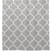 Treillis marocain gris et blanc Quatrefoil