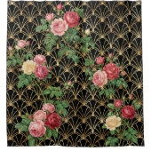 Rideaux De Douche Trellis de rose dorée (Devant)