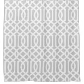 Rideaux De Douche Trellis gris et blanc | Couleurs modifiables (Devant)