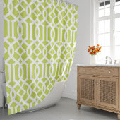 Rideaux De Douche Trellis Vert Citron et Blanc