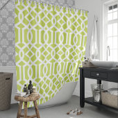 Rideaux De Douche Trellis Vert Citron et Blanc