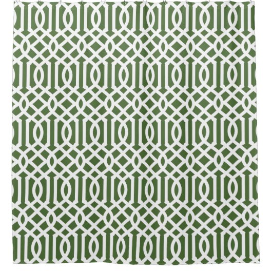 Rideaux De Douche Trellis vert mousse et blanc (Devant)
