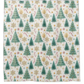 Rideaux De Douche Trendy Christmas Trees and Candy Canes Curtain (Devant)