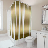 Rideaux De Douche Trendy Gold Vertical Random Stripes (En situation)