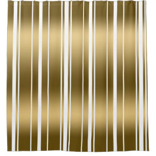 Rideaux De Douche Trendy Gold Vertical Random Stripes
