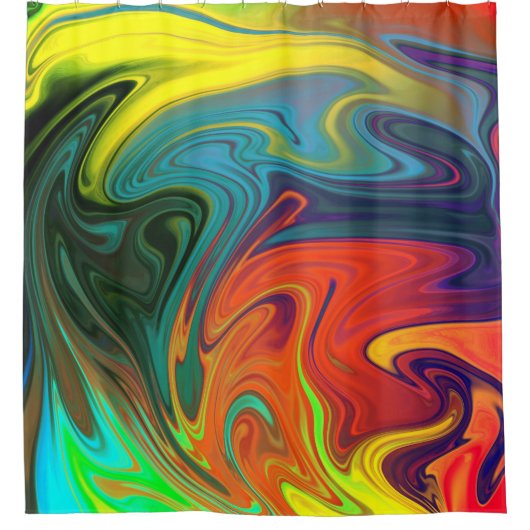 Rideaux De Douche Trendy neon orange red blue yellow green Abstract (Devant)