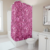 Rideaux De Douche Trendy Valentine Hot Pink Disco Style Square (En situation)
