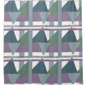 Rideaux De Douche Triangle géométrique Motif bleu violet vert (Devant)