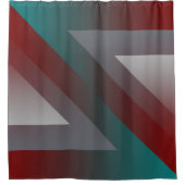 Rideaux De Douche triangle gris bordeaux turquoise (Devant)
