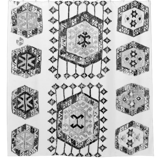 Rideaux De Douche Triangle noir et blanc (Devant)