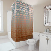 Rideaux De Douche Triangle Ombre Rust Turquoise Primitif Tronqué Pyr (En situation)