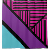 Rideaux De Douche Triangle - rose, pourpre, bleu et noir (Devant)