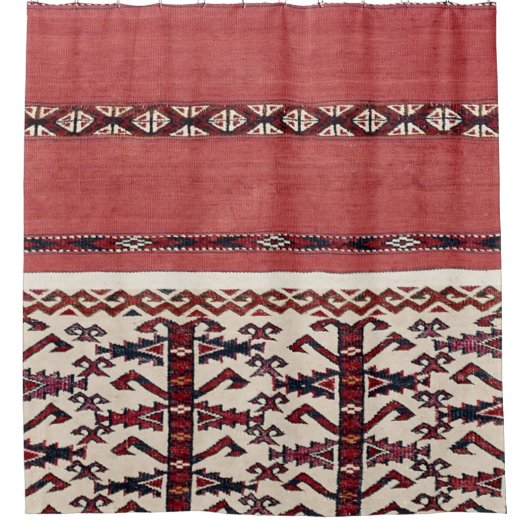 Rideaux De Douche Triangle Striangle Kilim III Rouge Noir Blanc  (Devant)