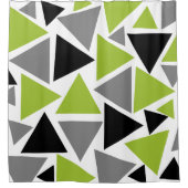Rideaux De Douche Triangles aléatoires vert citron noir gris blanc (Devant)