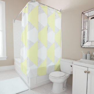 Rideaux De Douche Triangles blanc jaune marbre