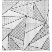Rideaux De Douche Triangles blancs noirs modernes Motif géométrique (Devant)
