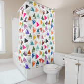 Rideaux De Douche Triangles Boho Plus Gros (En situation)