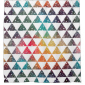 Rideaux De Douche Triangles colorés Étoiles blanches et étincelles (Devant)
