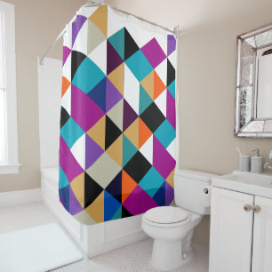 Rideaux De Douche Triangles colorés Motif géométrique moderne