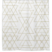 Rideaux De Douche Triangles dorés Chic Blanc Glamour Moderne (Devant)