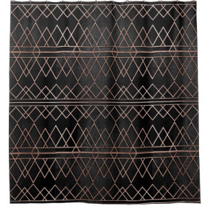 Rideaux De Douche Triangles géométriques d'or rose chic et éléga