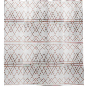 Rideaux De Douche Triangles géométriques d'or rose moderne chic de