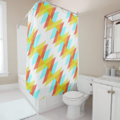 Rideaux De Douche Triangles jaunes, rouges et bleus cadets (En situation)