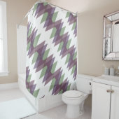 Rideaux De Douche Triangles mauve et vert (En situation)