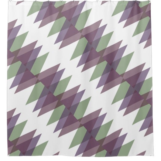 Rideaux De Douche Triangles mauve et vert (Devant)