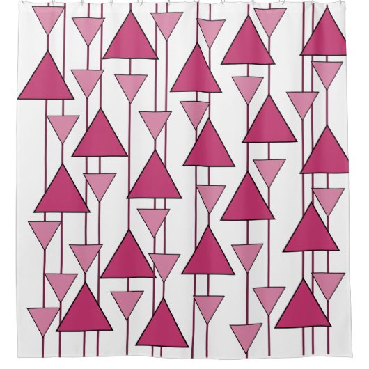 Rideaux De Douche Triangles modernes du milieu du siècle (Devant)