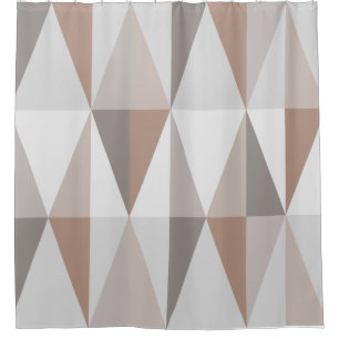 Rideaux De Douche Triangles modernes du milieu du siècle Brown