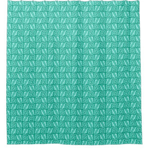 Rideaux De Douche Tribal aztèque d'Ikat - turquoise et Aqua