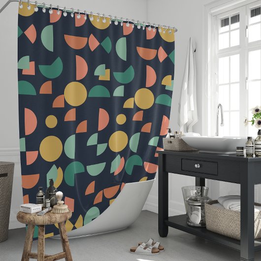 Rideaux De Douche Tribal géométrique moderne rétro