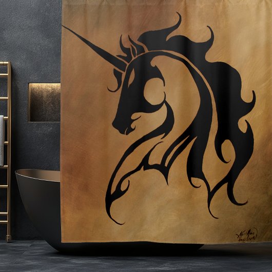 Rideaux De Douche Tribal Stone Unicorn