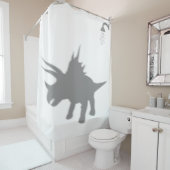 Rideaux De Douche Tricératops Dinosaur Silhouette Ombre Derrière (En situation)