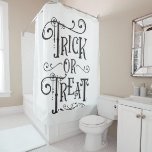 Rideaux De Douche Trick or Treat Typographie Vintage Halloween