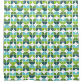 Rideaux De Douche Trimestre Rétro bleu vert (Devant)