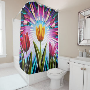 Rideaux De Douche Trio de tulipes : Une explosion de beauté printani