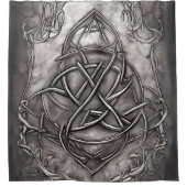 Rideaux De Douche Triquetra Trinity Knot Silvery Pewter Faux Metal (Devant)