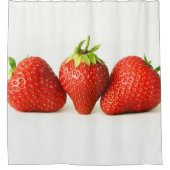 Rideaux De Douche Trois Fraises Sur Sccnm Blanc (Devant)